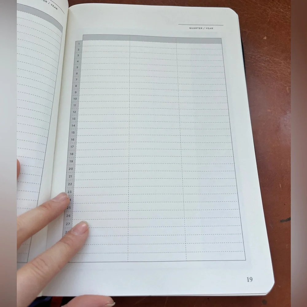 New A5 Full Focus Planner Linen Productivity Organizer Goal Setting Gray Paper